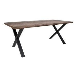 Table à manger 200 cm chêne fumé bords naturels extensible…