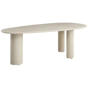Table à manger 230 x 120 cm, greige, finition effet béton c…