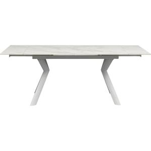 Table à manger 4/8 personnes extensible en grès blanc L140/…