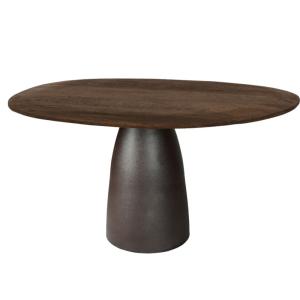 Table à manger 4 personnes D120 cm en bois massif et métal