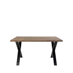 Table à manger 4 personnes en bois et métal - Bois foncé