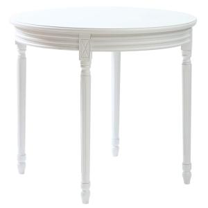 Table à manger 4 personnes ronde en bois de pin blanc
