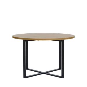 Table à manger 4 personnes ronde en bois et métal - Bois cl…