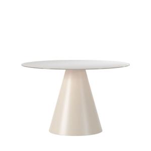 Table à manger 4pers ronde verre trempé/métal ø120cm beige…
