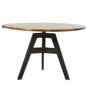 Table à manger 5/6 personnes en manguier et fonte D120