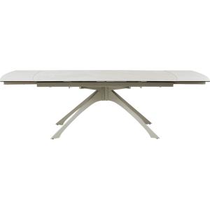 Table à manger 6/10 personnes en grès et acier beige L180/2…