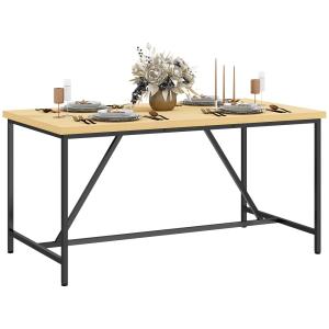 Table à manger 6 personne rectangulaire bois et acier noir…