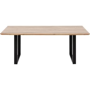 Table à manger 6 personnes acacia biseauté et acier noir L1…
