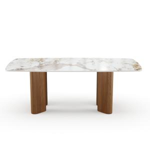 Table à manger 6 personnes céramique pandora et pieds noyer…