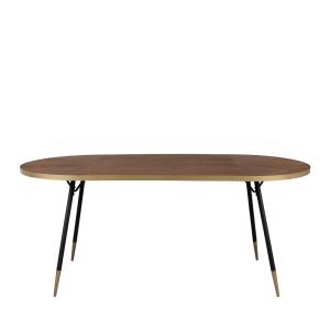 Table à manger 6 personnes en bois et métal - Bois foncé