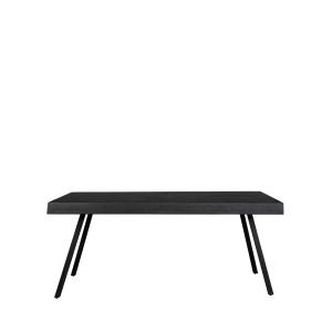 Table à manger 6 personnes en teck recyclé et métal - Noir…