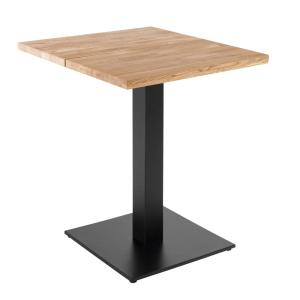 Table à manger 60 x 60 cm avec bords droits en chêne