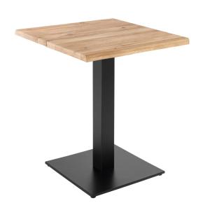 Table à manger 60 x 60 cm avec bords irréguliers en chêne