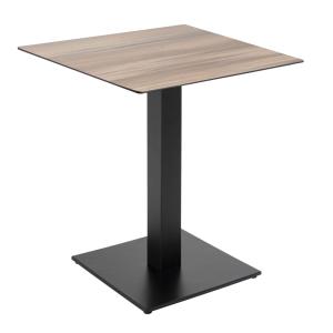 Table à manger 70 x 70 cm revêtement chêne foncé