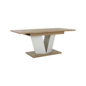 Table à manger 8 à 10 personnes effet bois et blanc