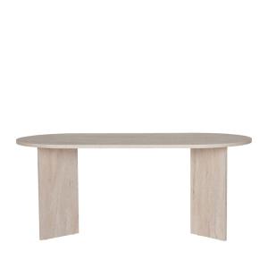 Table à manger 8 personnes effet travertin - Beige