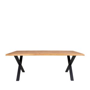 Table à manger 8 personnes en bois et métal - Bois clair