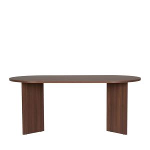 Table à manger 8 personnes ovale en bois - Bois foncé