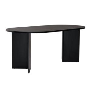 Table à manger avec bords arrondis L180 cm - Effet Bois noi…