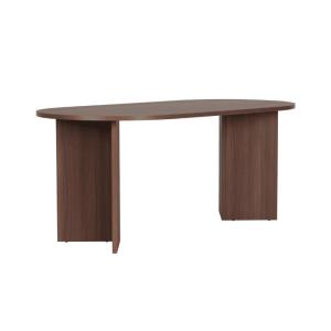 Table à manger avec bords arrondis L180 cm - Effet Noyer