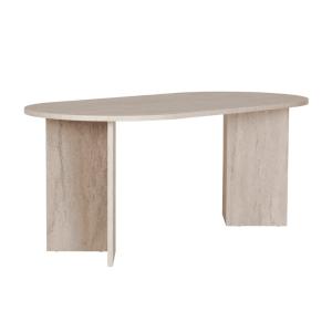 Table à manger avec bords arrondis L180 cm - Effet Traverti…