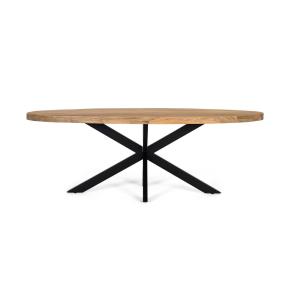 Table à manger avec plateau ovale en bois de manguier massi…