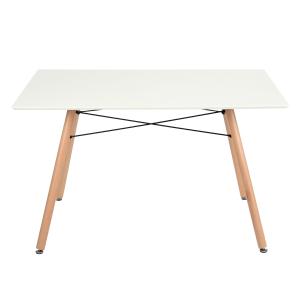 Table à manger blanc rectangulaire scandinave pied en bois…