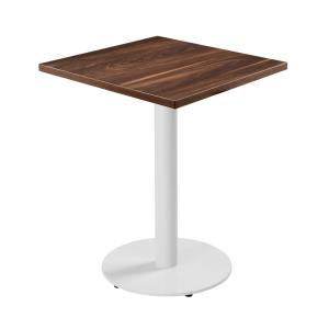 Table à manger carrée 60 cm pied blanc et revêtement bois f…