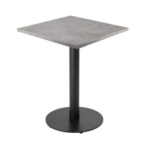 Table à manger carrée 60 cm pied noir et revêtement béton g…