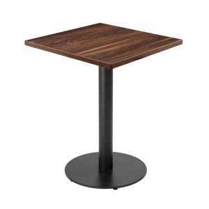 Table à manger carrée 60 cm pied noir et revêtement bois fo…