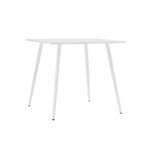 Table à manger carrée  en métal blanc - 80x80 cm - Blanc