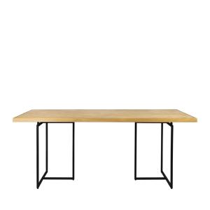 Table à manger chevrons bois et métal 180x90cm bois clair