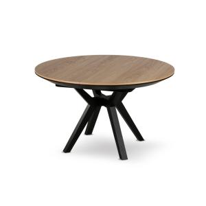 Table à manger contemporain 130 cm noir / bois