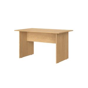 Table à manger courte en placage de chêne, marron