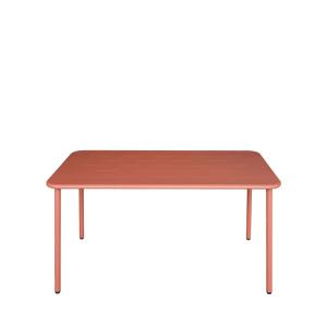 Table à manger de jardin 4 personnes en métal - Terracotta