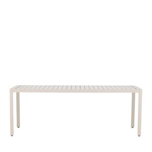 Table à manger de jardin 8 personnes en aluminium - Beige