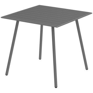 Table à manger de jardin carrée 4 places acier gris