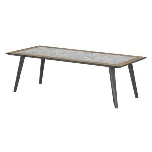 Table à manger de jardin en céramique à motifs et acier L21…