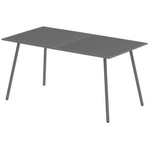 Table à manger de jardin rectangulaire en acier anti-rouill…