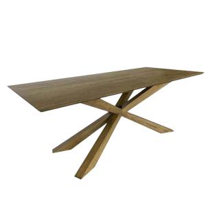 Table à manger design 220 cm en chêne pied mikado