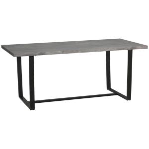 Table à manger design grand plateau 8 pers. acier noir effe…