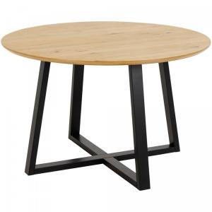 Table à manger design ronde en bois 120cm naturel