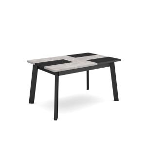 Table à manger effet bois ciment 140x90x75cm