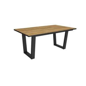 Table à manger effet bois de chêne et noir 167x90x74cm