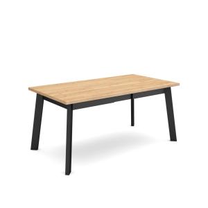 Table à manger effet bois de chêne et noir 167x90x75cm