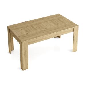 Table à manger effet bois de chêne extensible blanc 140 à 2…