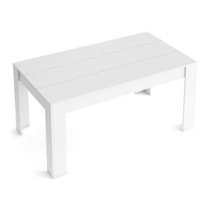 Table à manger effet bois extensible blanc 140 à 200x90x76c…