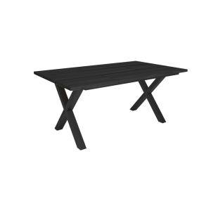 Table à manger effet bois noir 167x90x74cm