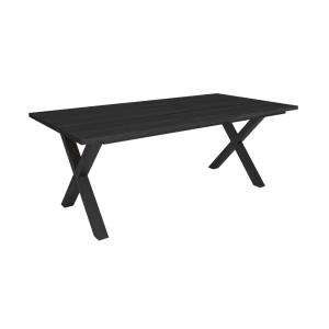 Table à manger effet bois noir 194x90x74cm