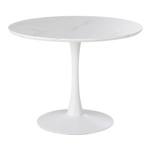 Table à manger effet marbre et métal blanc 4/5 personnes D1…